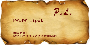 Pfaff Lipót névjegykártya